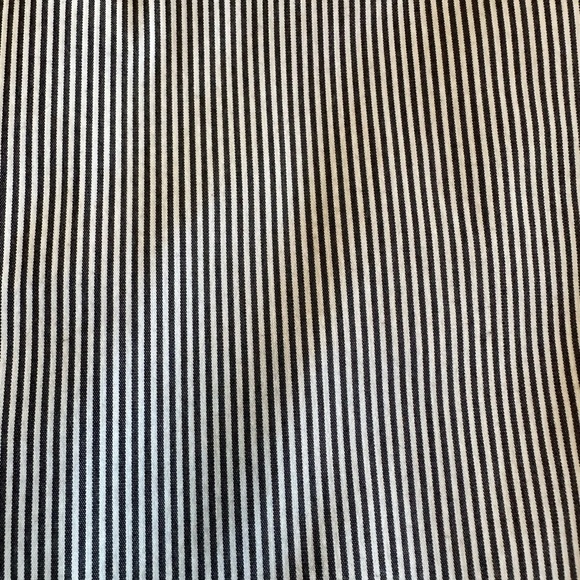 Elliot Lauren | Pinstripe Collarless Button Down Shirt with Lantern Sleeve - Picture 6 of 8